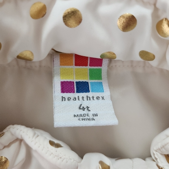 Healthtex‎ Girl's White Gold Polka Dot Puffer Vest 4T - Picture 4 of 4